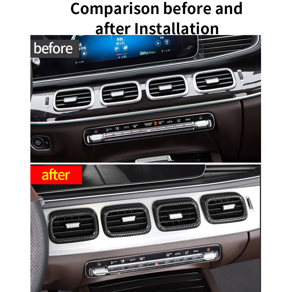 Car Central Control Air Outlet Frame Carbon Fiber Cover Trim for Mercedes-Benz GLE Class W167 GLE350 C167 53 63 AMG S GLS450 580 GLS63 AMG X167 Interi