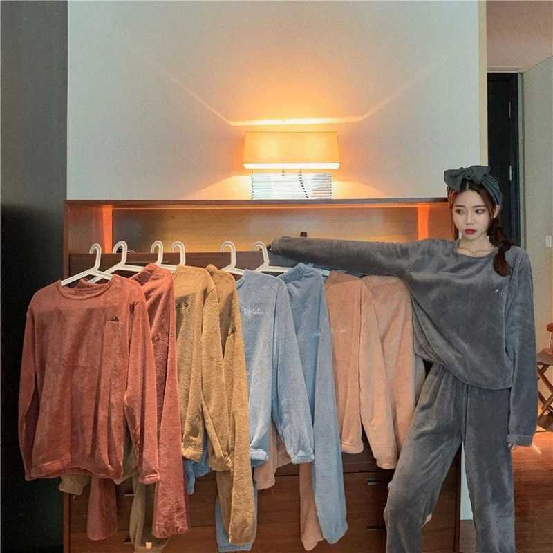 Autumn and Winter New Warm Coral Fleece Pajamas Homewear Suit Fashion Fairy Warm Suit Leisure Homewear Can Be Worn Outside Loose Y251013