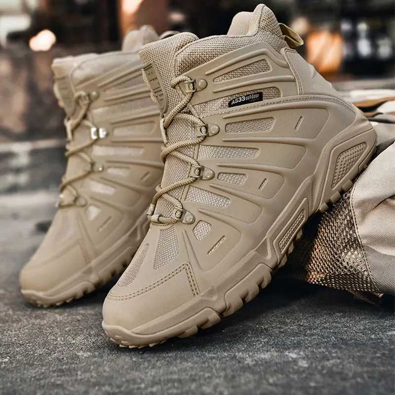 CHRLCK Tactical Boot Men NonSlip Hiking Shoes Waterproof Shock Absorbing Hiking Shoes Outdoor Lightweight Climb Hunting Shoes C251014