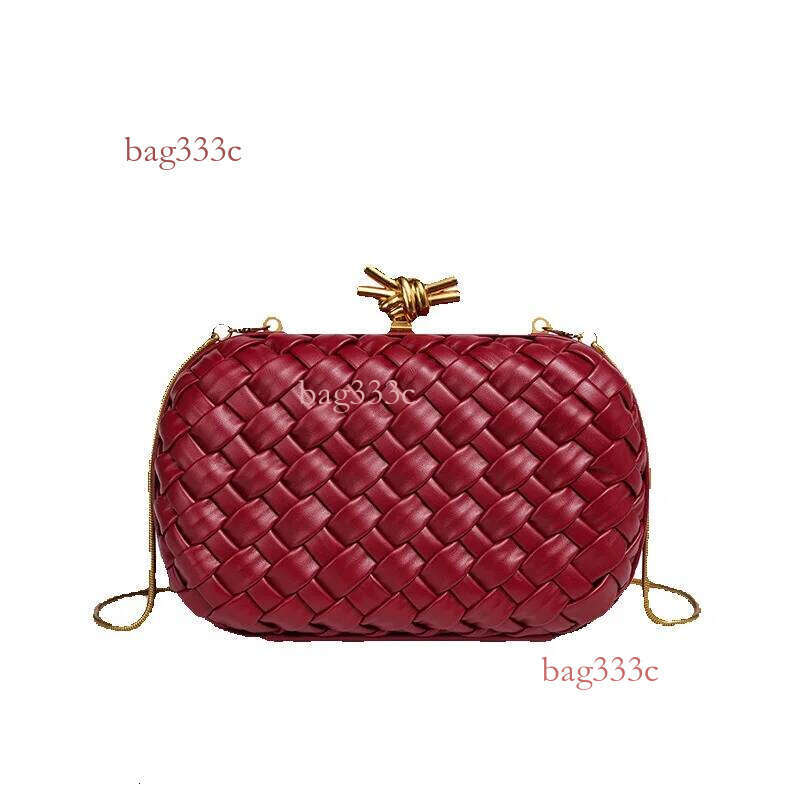 Handwoven Light Luxury Style Clutch Evening For Women Fashion Trend New Round Box Exquisite Shoulder Bag Cowhide Woven Bag