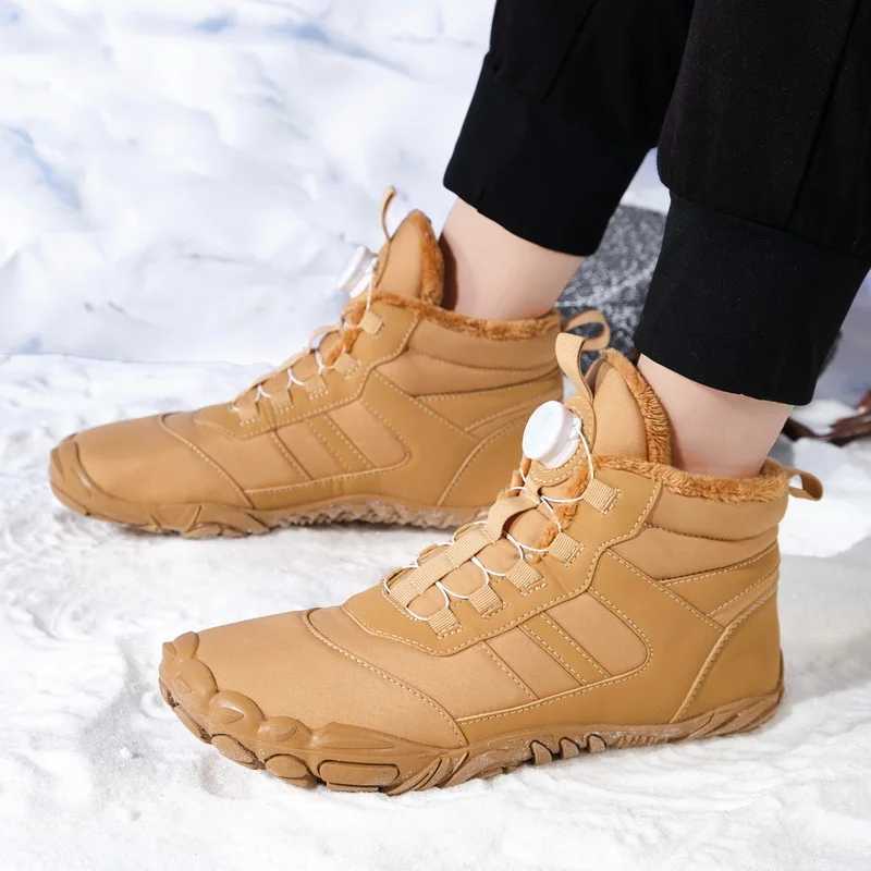 New Winter Boots for Men Women Snow BareFoot Outdoor Nonslip Warm Fur Casual Sneakers Ankle Boots Hiking Shoes Size 3547 C251014