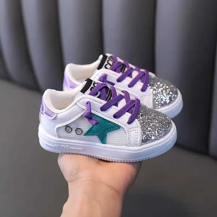 Childrens Kids Casual Sports Shoes And Lightweight Comfortable Single Sequins Sneakers Autumn Non-Slip Children Girls Shoe XJ250701 XJ260303