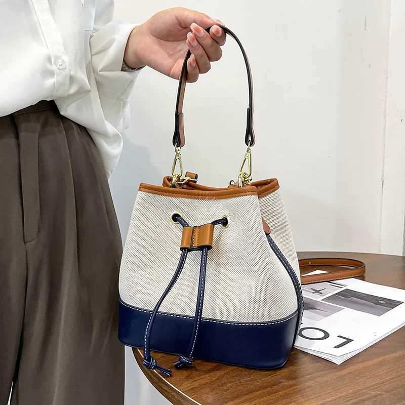 Canvas Bucket Bag Luxury Designer Handbags Wen PU Shoder Bag Fi Crossbody Daily Cmuting Tote Bag D251014