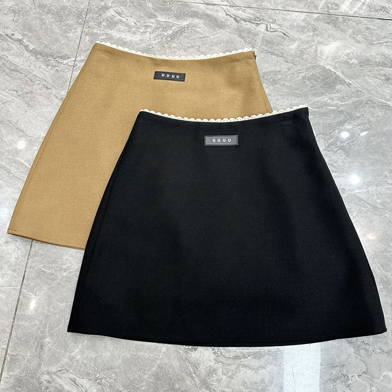 Sexy Mini Skirt Women Designer Letter Lace Patchwork Skirts Luxury Maillard Style High Waist Skirt