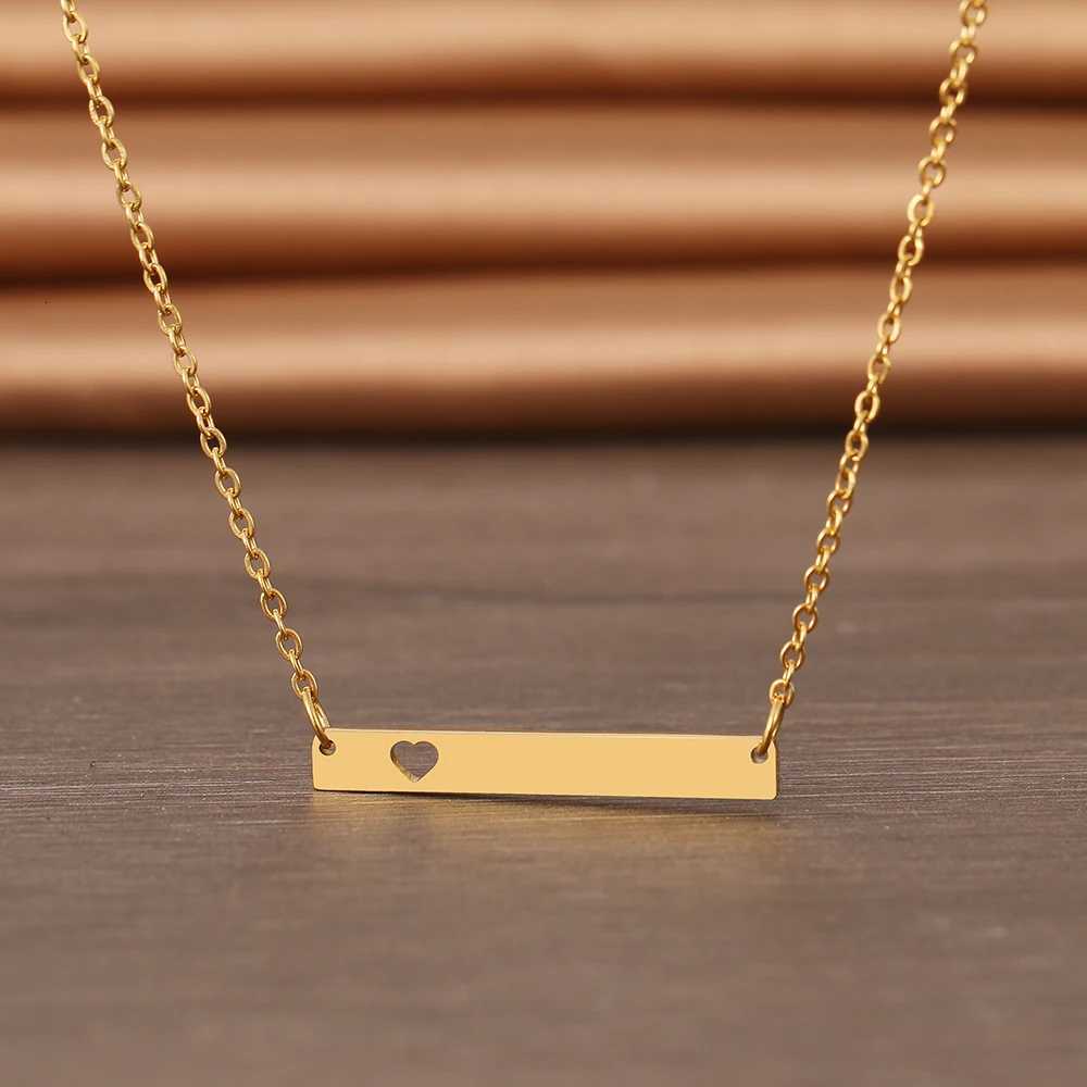 Stainl Steel Necklaces Fashion minimalism Horizontal Stick Pendant Chain Necklace For Wen Jewelry Party Friends GiftsW251014
