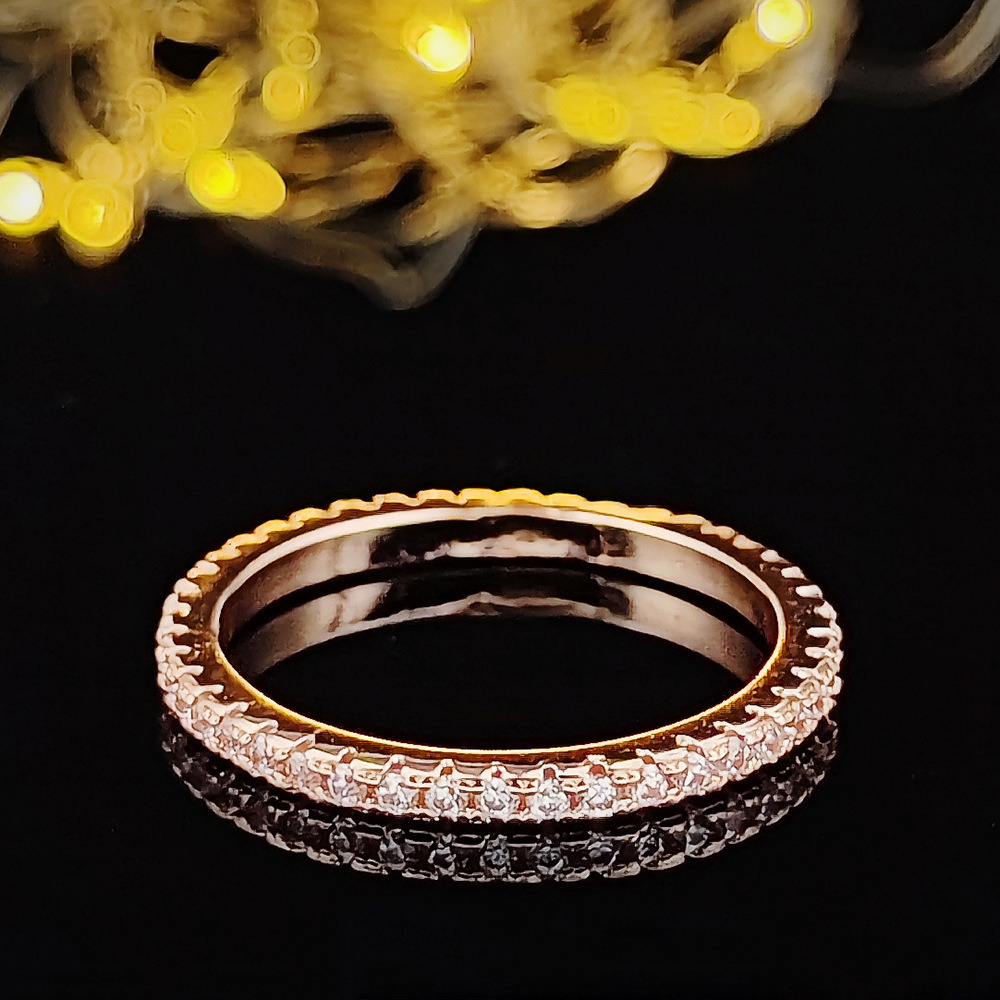 European and American best-selling products - luxurious zircon full-diamond plain ring, a unique and exclusive accessory for women ddmytues