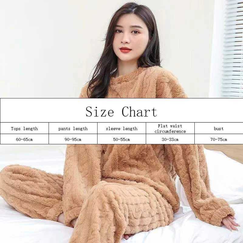 Thickened Warm Sleepwear for Winter Women Flannel Suit Student Pajamas Homewear Tops and Pants Striped Nightwear Loungewear Y251013