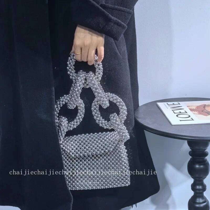 Top-Handle Party Dinner Evening New Fashion Handbag Bags For Women Clutch Handmade Beaded Bag Female Purse End Product Suotong251014