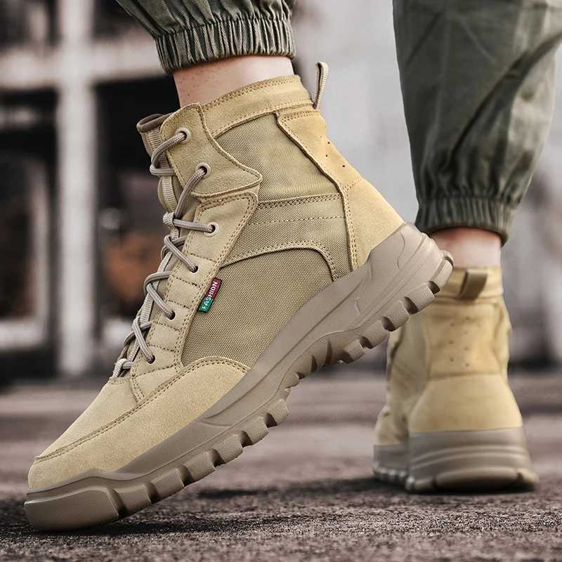 Mens Allseason Ankle Boots Desert Hiking Boots Outdoor Tactical Boots Hunting Boots Mens Work Boots Mens Casual Shoes C251014