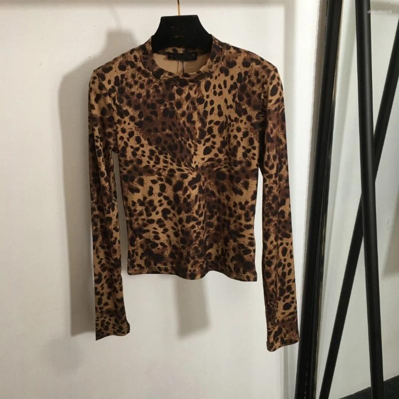 Women's Two Piece Pants 2025 Fashion Leopard Print Long Sleeve T-shirt Tight Set