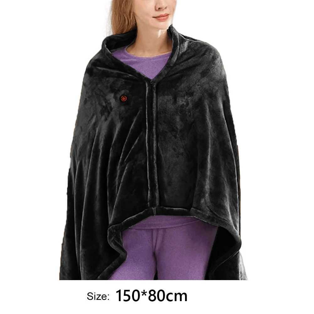 USB Electric Heating Blanket 3 Heating Level Wearable Heated Poncho Throw Blanket 9 Heated Areas Body Warmer Blanket or Office Y251014