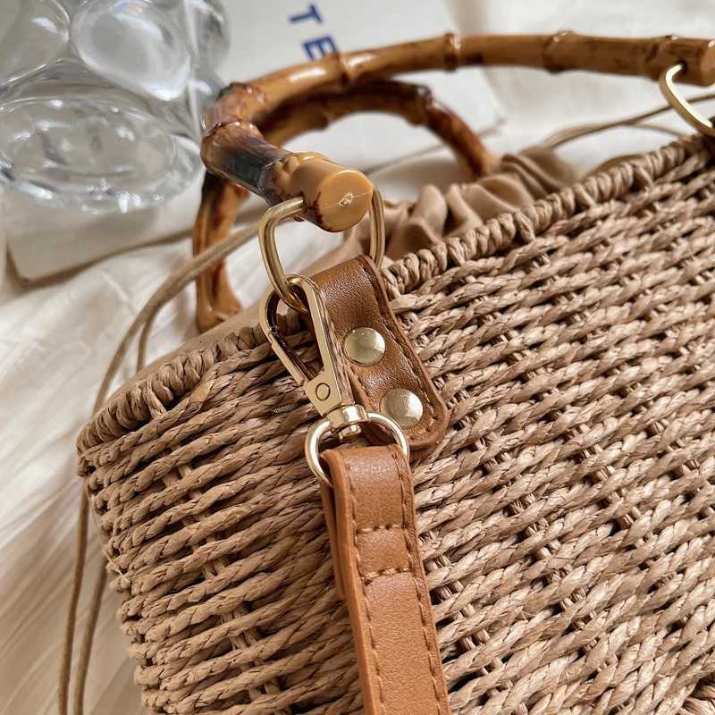 Fabric Solid Color Shoulder Bags String Exquisite High Beauty Ladies Bags on Sale 2025 Brand Summer Beach Womens HandbagsT2511112