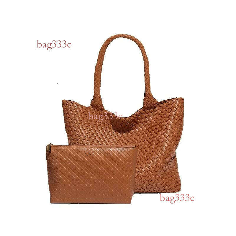 Textured Handwoven Casual Large Capacity Tote Summer New Fashion Commuter Versatile Shoulder Bag For Women Cowhide Woven Bag