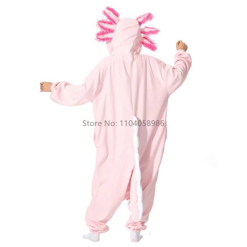 Animal Kigurumi Costume Halloween Onesie Pink Axolotl For Women Men Adult Kids Pyjamas Cartoon Pajama Cosplay Party Homewear Y251013