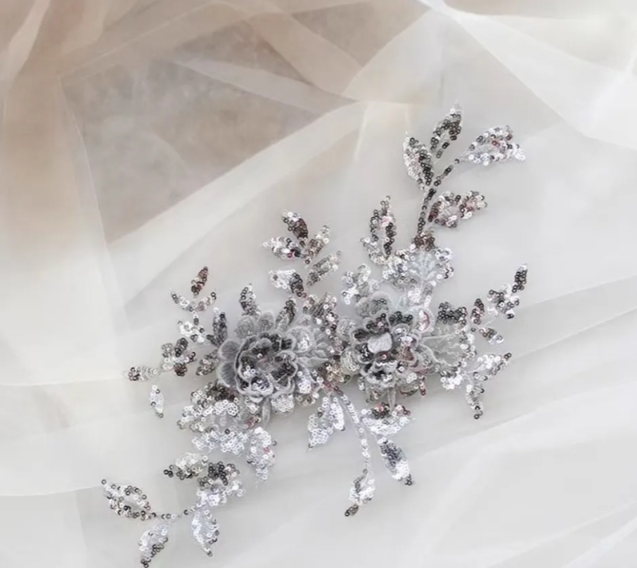 Silver Lace Beaded Mermaid Prom Dresses Appliques Formal Evening Party Gowns Full Sleeves Detchable Train Pink Special occasion Dress Vestidos de gala