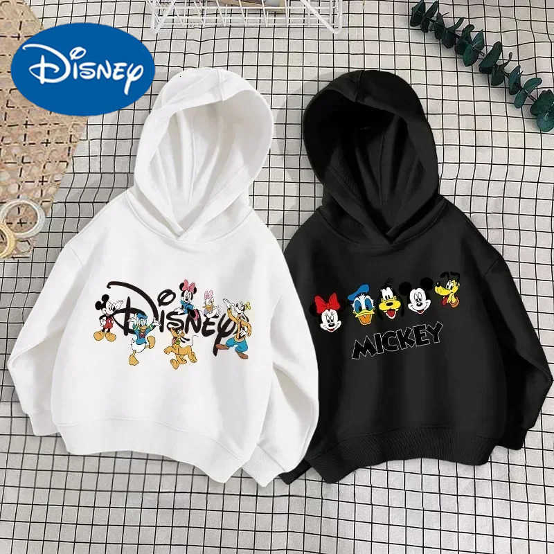 Disney Cartoon Hooded Hoodie Children Clothing Fall Boy Girl Baby Toddler Minnie Mickey Mouse Cute Kids Long Sleeve Pulover Sweatshirt H251014