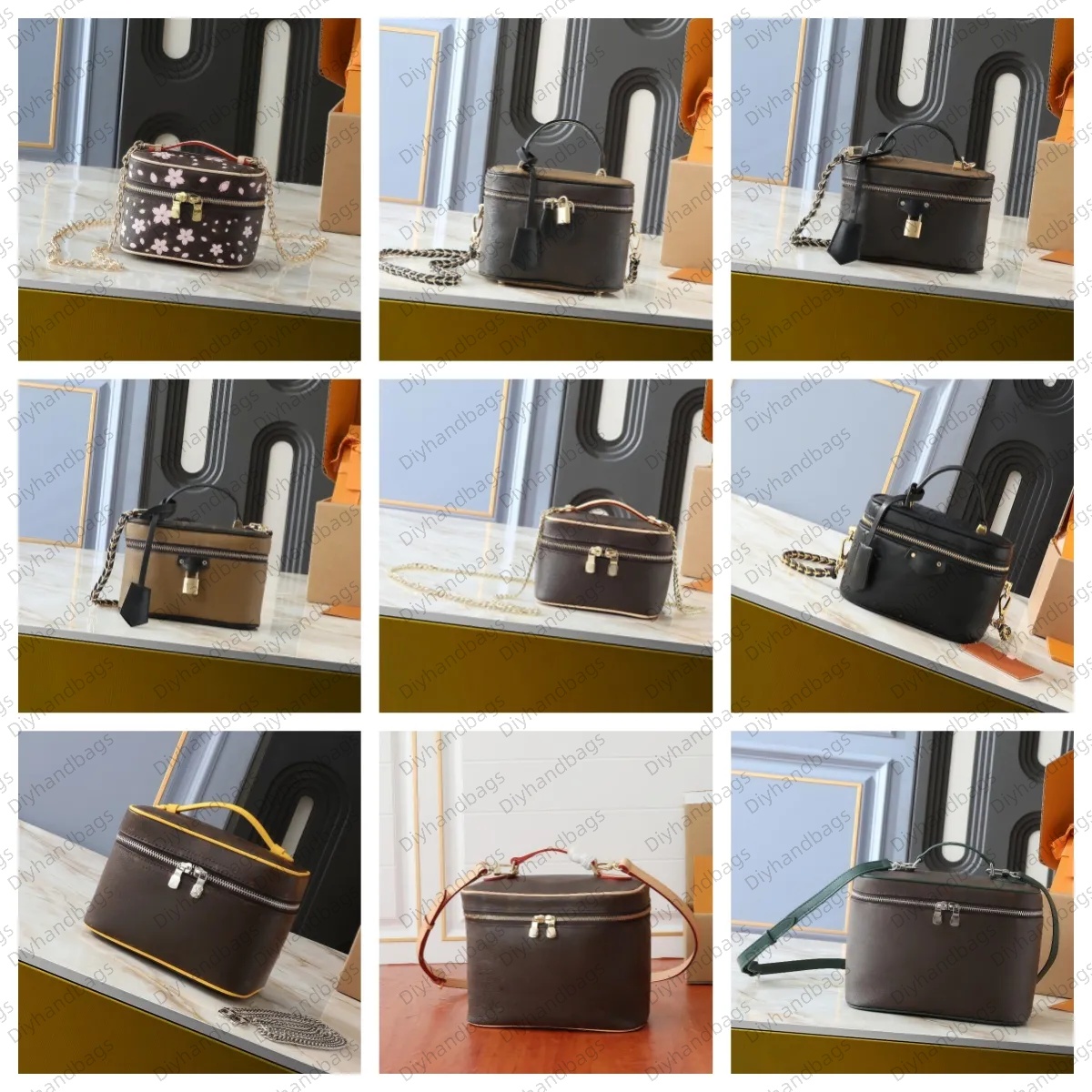 Designer Vanity Bag Women Makeup Bag Leather Nice Mini Cosmetic Cases Totes Toiletries Pouch Storage Shoulder Bags Crossbody Handbag large makeup bag Purses