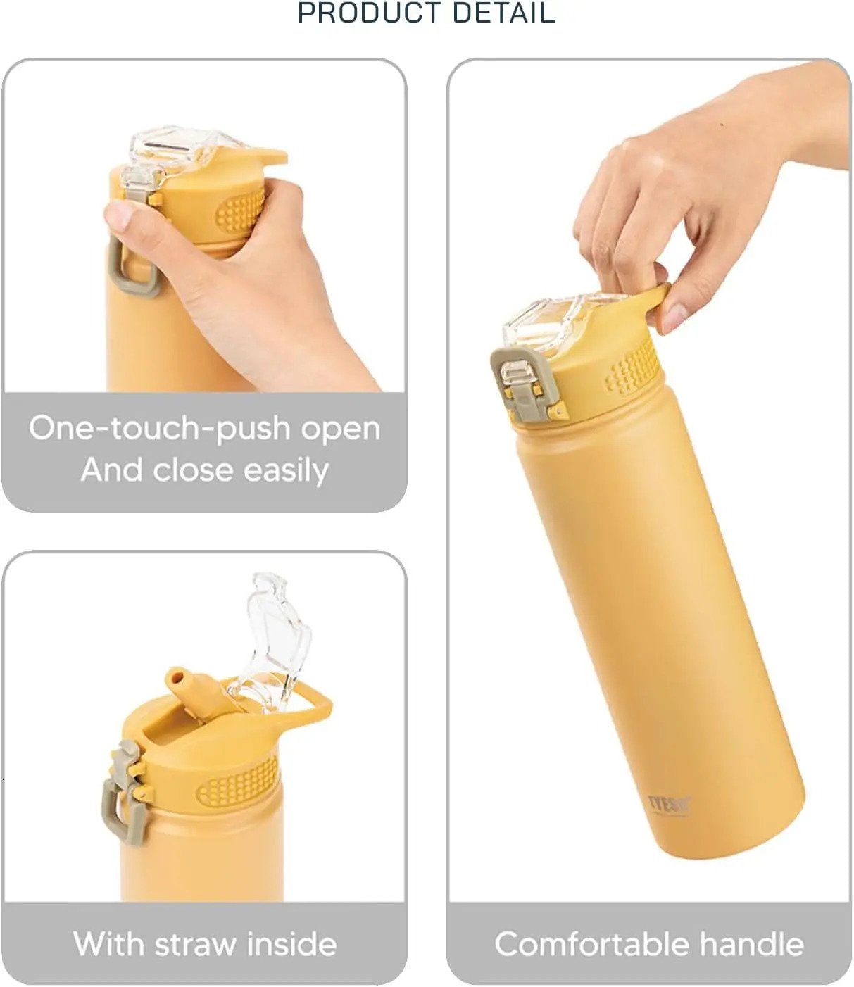 550750ML Water Bottle with Straw Tyeso Vacuum Insulated Flask Thermal Cup Tumbler 304 Stainless Steel Coffee Thermos 251013 W260226