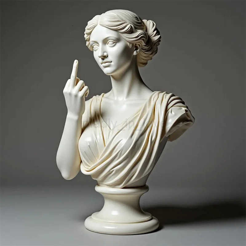 Vienna Goddess Middle Finger Funny Resin Statue Home Interior Garden Office Table Personalized Decorations Crafts Special Gifts M251014