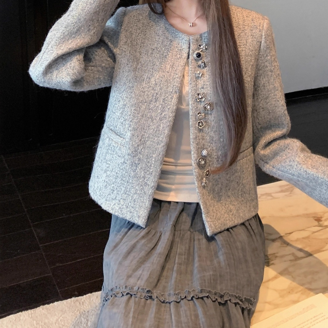 2025 Autumn/Winter New Top French New Elegant Social Style Designer Jacket French Retro Luxury design Women's Short Coat