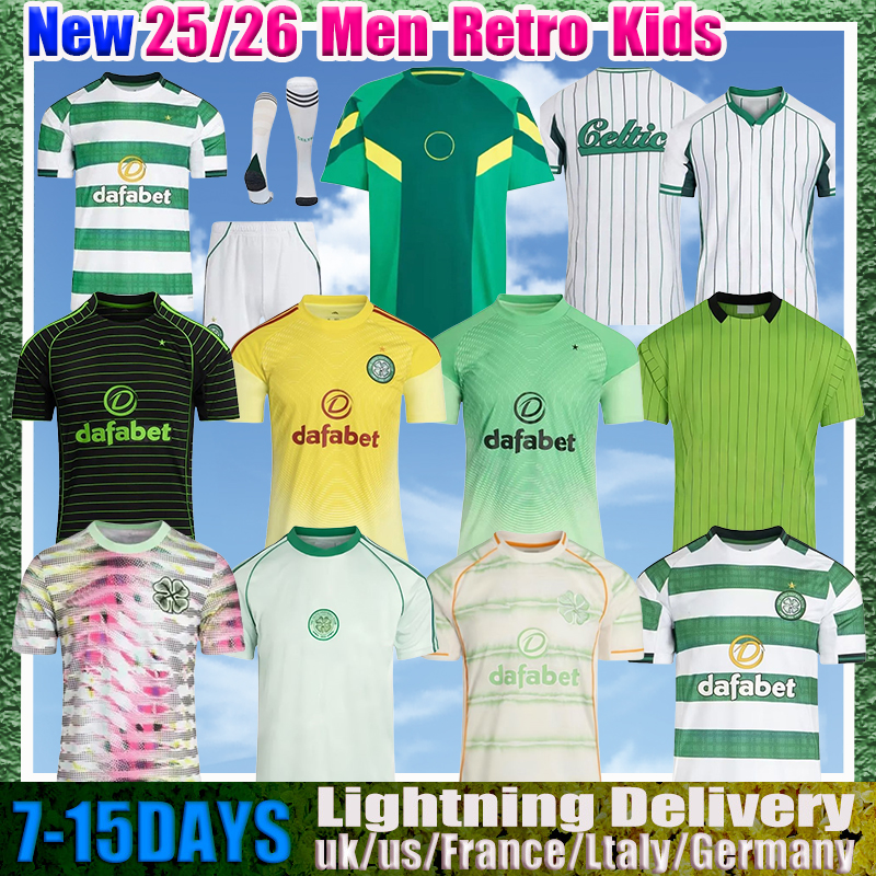 Celts 2025 26 Home Away EDOUARD Celticfc Jerseys 24 25 26 men kids sets kit IDAH KYOGO MCGREGOR SCHMEICHEL irish celticfootball jerseys Irish Retro