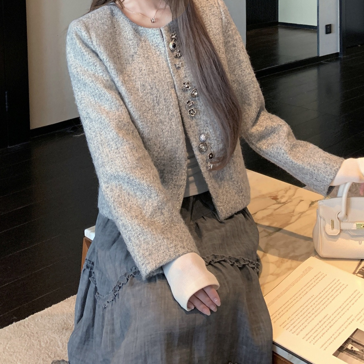 2025 Autumn/Winter New Top French New Elegant Social Style Designer Jacket French Retro Luxury design Women's Short Coat