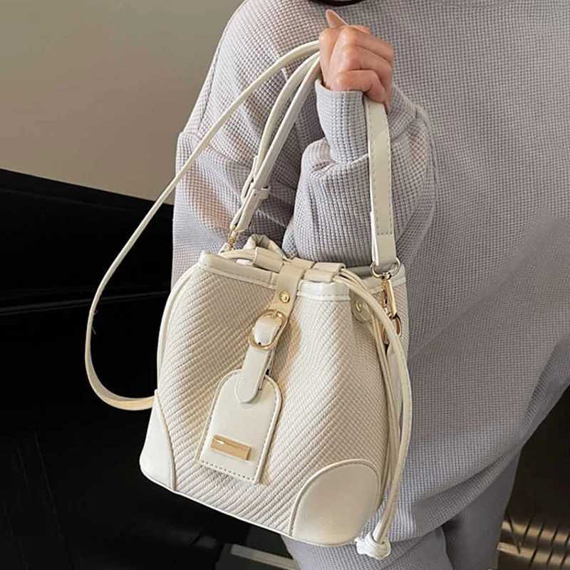 Wen Ctrast Color Handle Bucket Bag Summer Versatile Crossbody Bags Korean Style Daily Cmuting Shoder Purse D251014