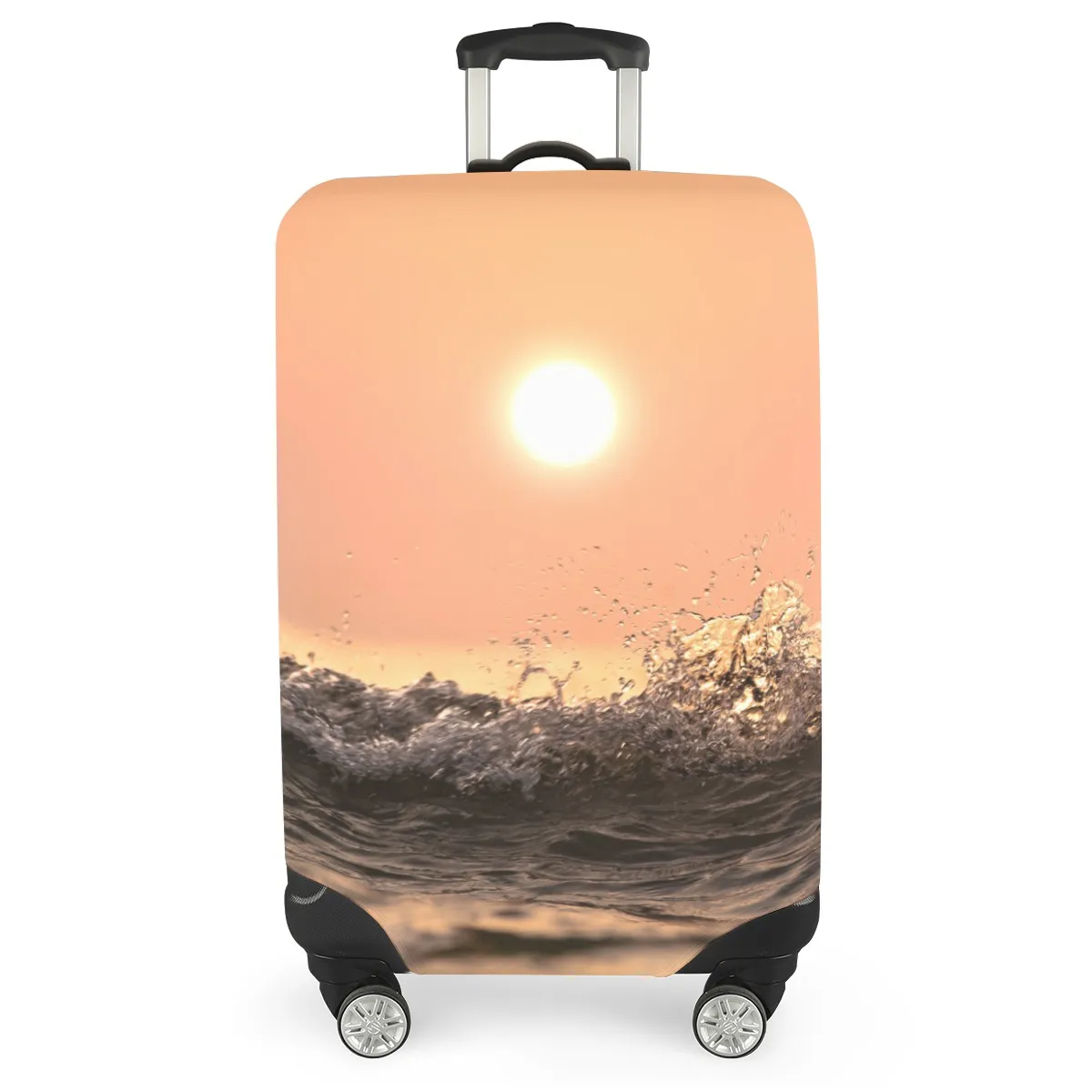 DHgatepod Allover Print Luggage Cover with Belt | Universal Suitcase Protector | Scratch Resistant Travel Case Covers