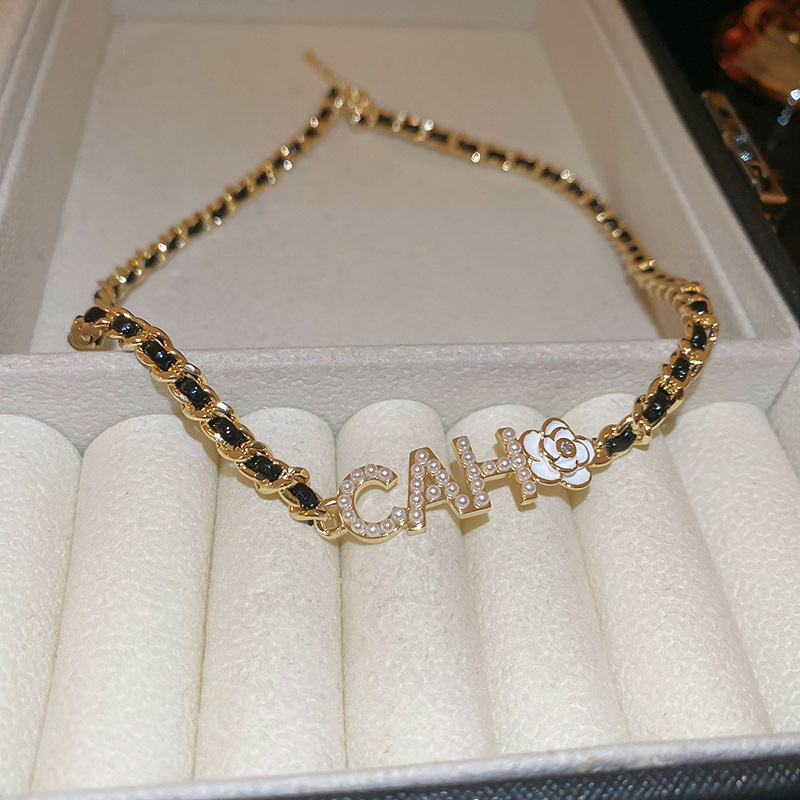 Real Gold Plated Sweet Cool Flower Pearl Necklace Personality Temperament Collarbone Chain Style Choker - view 7