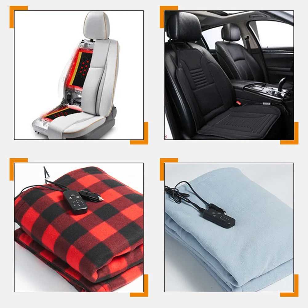 Car Electric Heated Blanket Warmer Mat Fast Heating 12V Electric Pad Heater 9 Adjustable Temperature Autooff for Car Camping Y251014