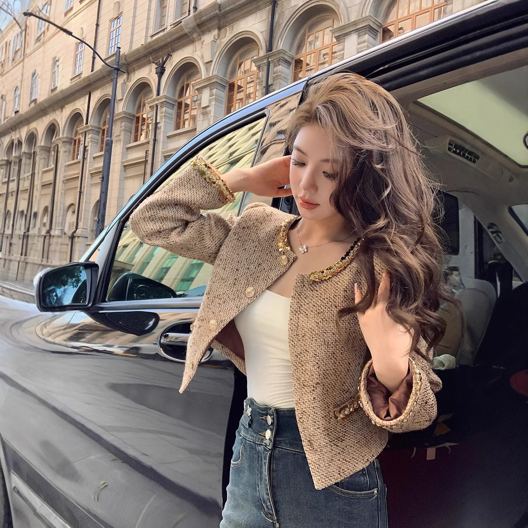 2025 design Designer Jacket Autumn/Winter New Collection Top notch Glitter Exquisite Luxury Women's Spring Short Elegant Social Petite Set