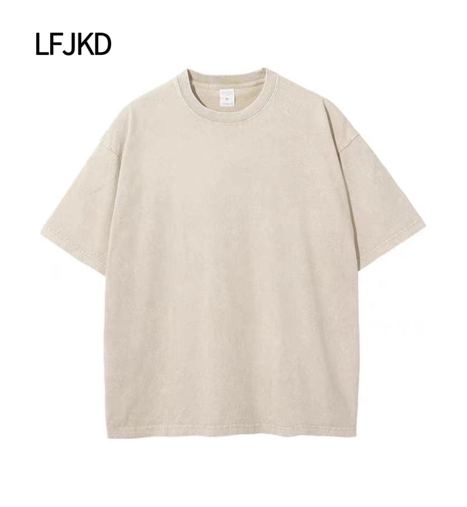 K2300 230gsm Heavyweight Vintage Washed T-Shirt, 100% Cotton Oversized Tee, Drop Shoulder Streetwear