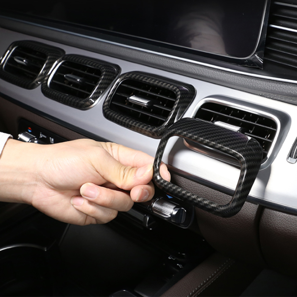 Car Central Control Air Outlet Frame Carbon Fiber Cover Trim for Mercedes-Benz GLE Class W167 GLE350 C167 53 63 AMG S GLS450 580 GLS63 AMG X167 Interi