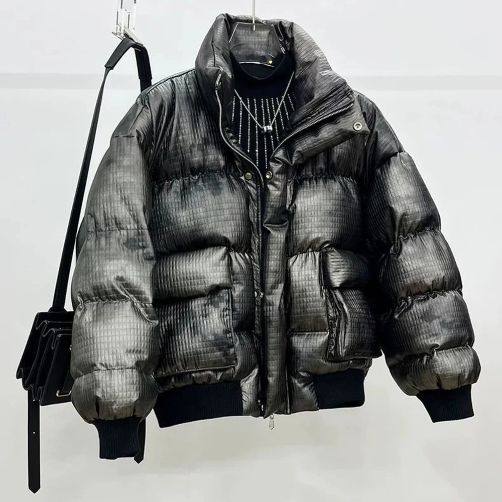 Autumn Winter Mens Loose StandUp Collar Thickened Cotton Coat High Quality Short Casual Bread Coat Trend Warm Street Y2k Jacket 251011