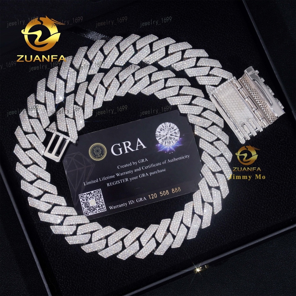 2026 20MM Big Heavy Cuban Necklace 925 Sterling Silver Iced Out VVS Moissanite Lab Diamond Hip Hop Jewelry Miami Cuban Link Chain