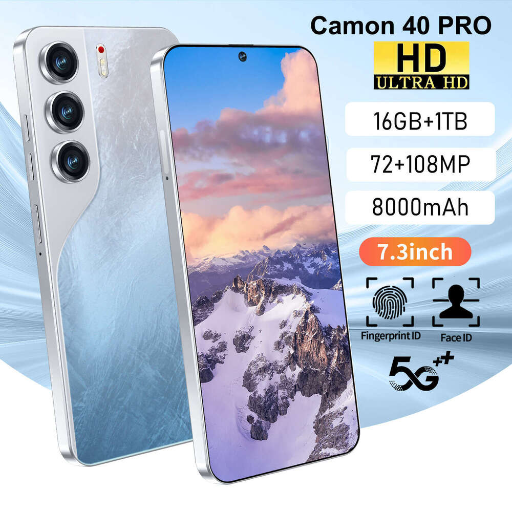 HOT Camon 40 Pro 7.3inch HD Global Edition Original Smart Dual Card 8000mAh Battery Facial Recognition Function