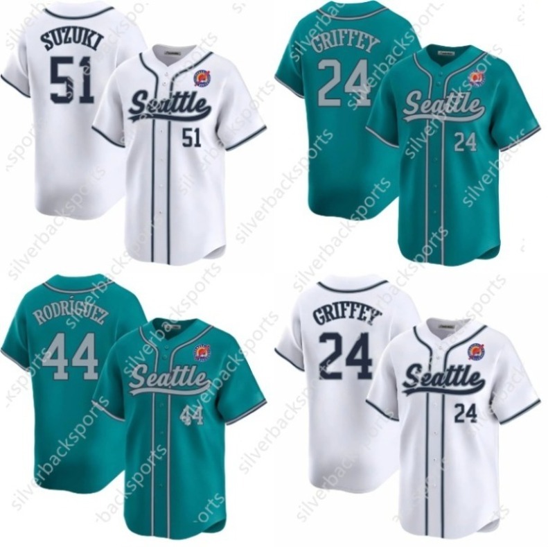 Ken 24 Griffey Mens/Youth Mariners Baseball Stitched Jerseys Julio 44 Rodriguez 13 Abraham 10 Jarred 22 Luis 17 Baseball Jerseys Top