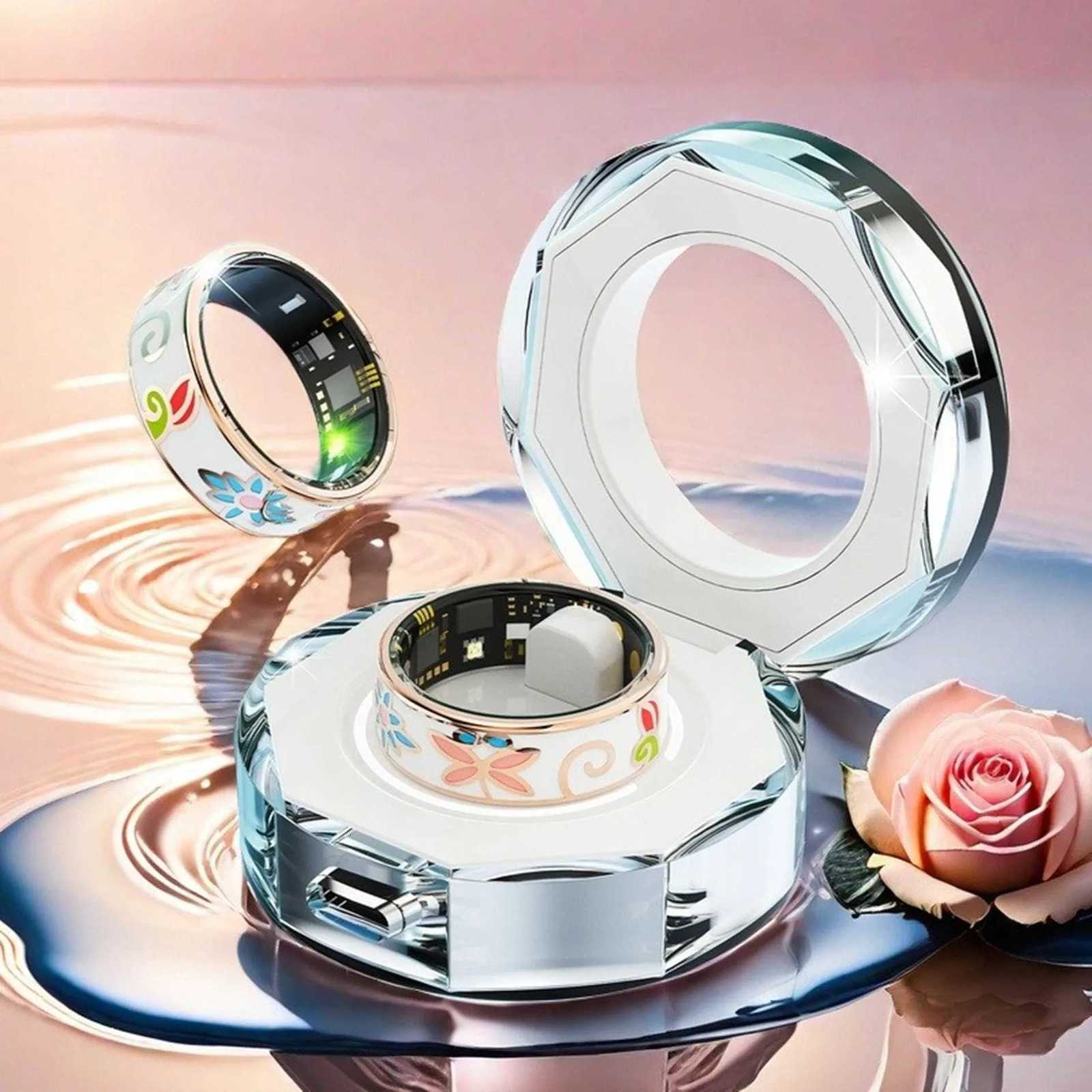 Enamel Smart Ring Rate Blood Pressure Health Monitoring Outdoor Sport Fitness Tracker Waterproof Bracelet Rings Y251014