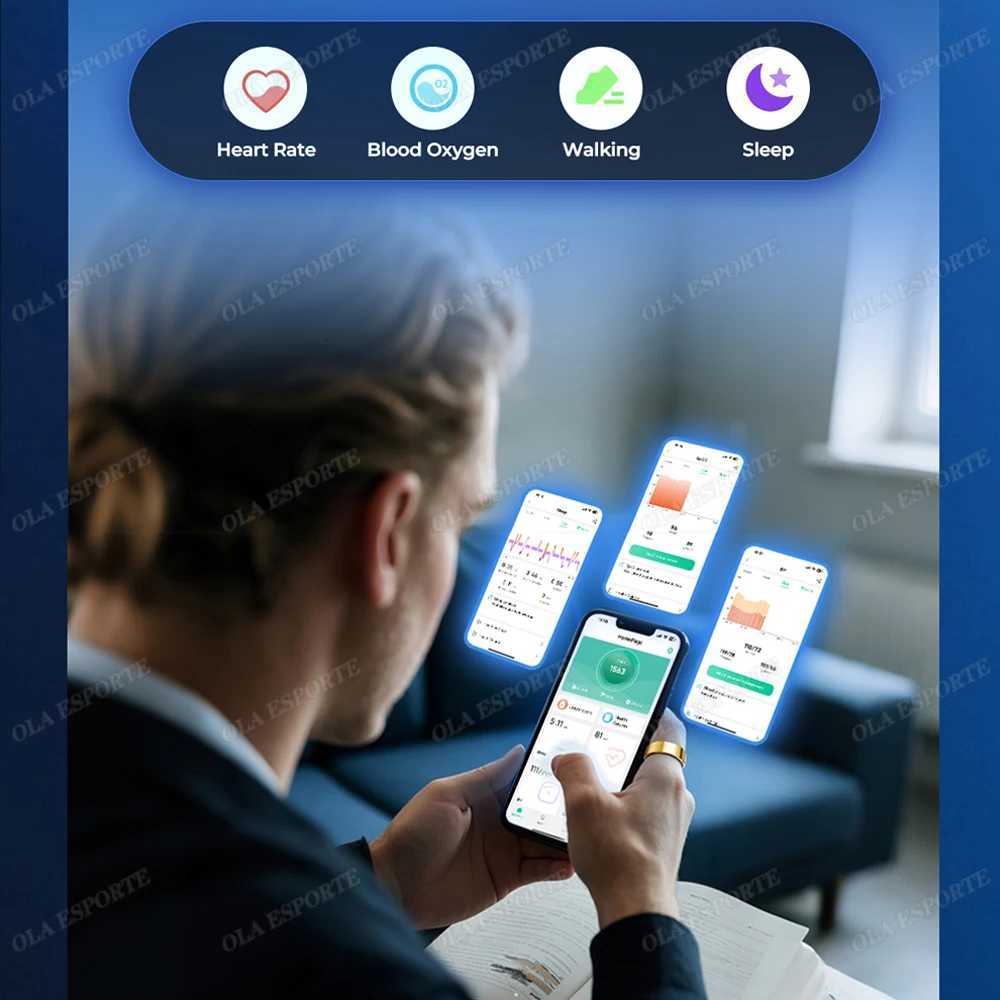 New R09 Smart Ring Men Wen with Charging Case Rate Blood OxygenSkin Temperature Monitor5ATM Waterproof For Android IOS Y251014