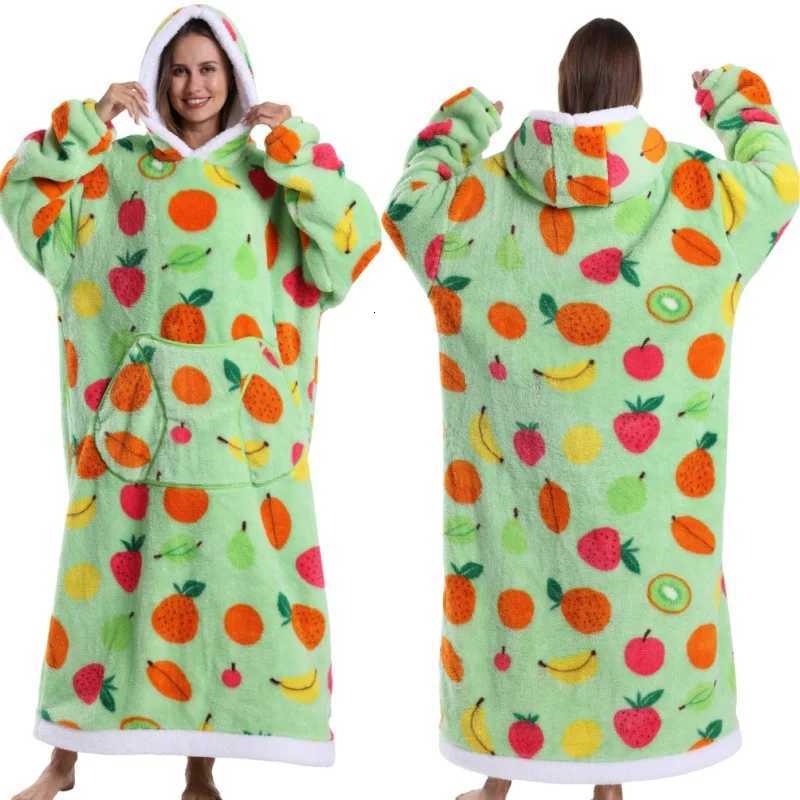 New Oversized TV Wearable Blanket Extra Long Warm Plush Fleece Winter Sherpa Leopard Hoodie Men Women Soft Sweatshirt Xmas Gifts Y251013