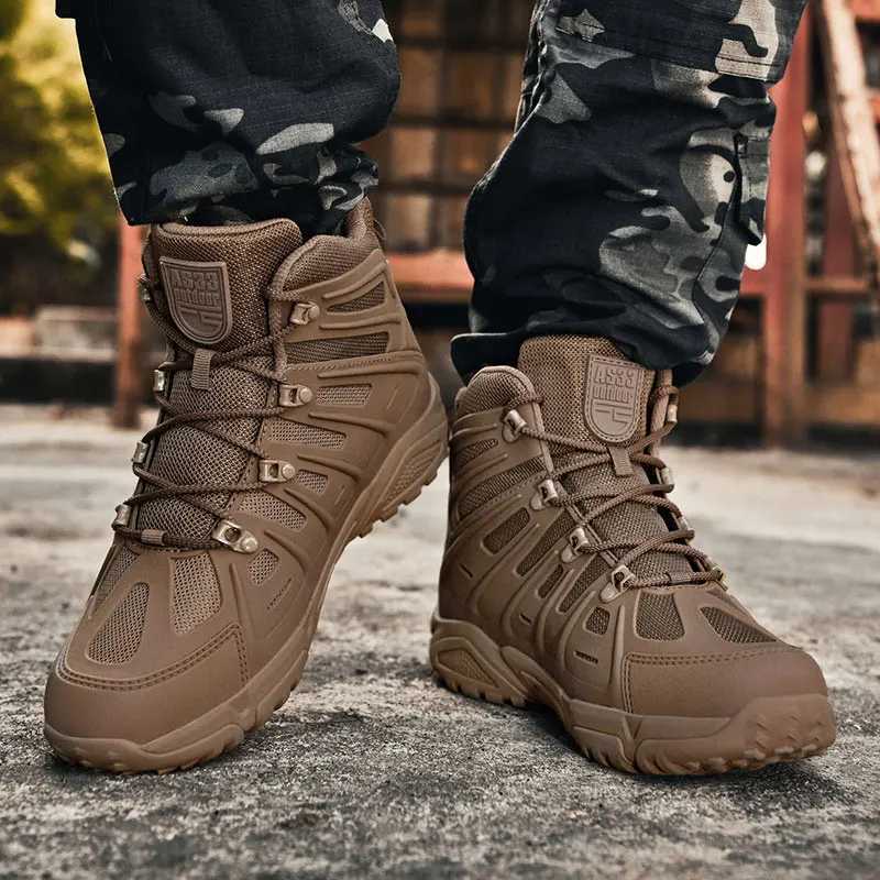 CHRLCK Tactical Boot Men NonSlip Hiking Shoes Waterproof Shock Absorbing Hiking Shoes Outdoor Lightweight Climb Hunting Shoes C251014