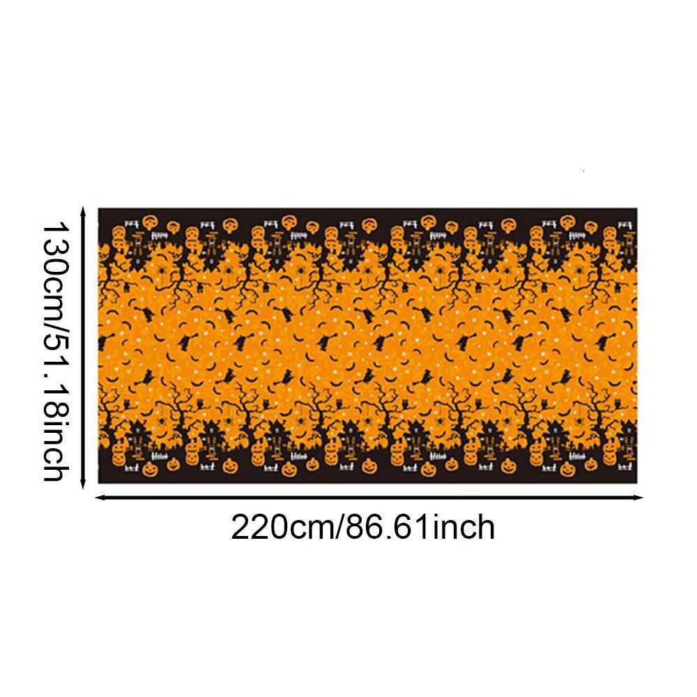 Halloween Decoration TableclothDisposable Pumpkin Spider Web Bat Plastic Table CoverHalloween Party Home Table Decor C2510143
