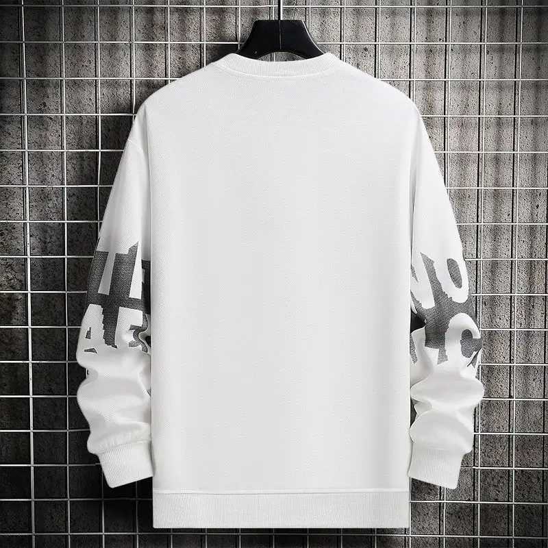 Letter Print Sweatshirts for Men Luxury Emo Pastel Color Overfit AutumnWinter Simple Novelty and FleeceLined Warm Man Pullover J251203