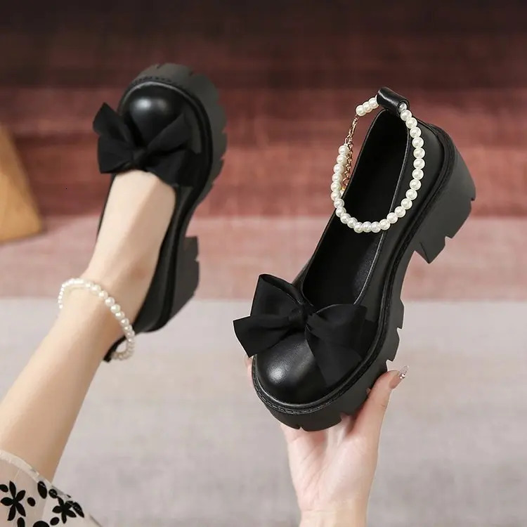 Lolita Shoes Women Japanese Style Mary Jane Shoes Women Vintage Shallow High Heels Chunky Platform Shoes Cosplay Female Sandals 251010