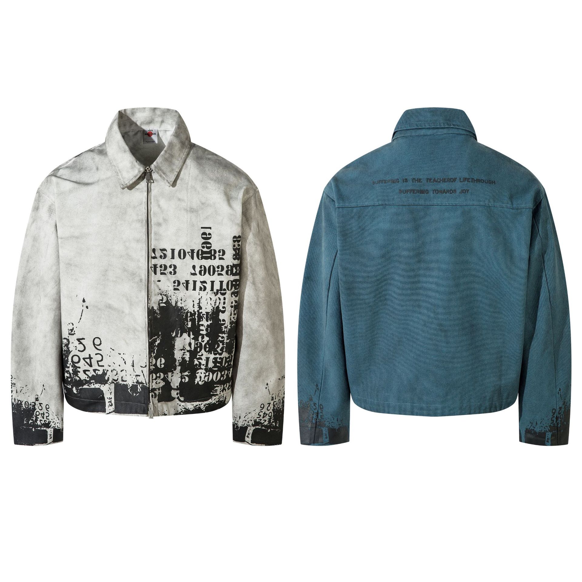Men's Jackets Y2K Denim Jacket Coat Washing Hip-hop Gothic High Street Fashion Patch Blue Oversized Casual Top Black Multi-pocket Flight Jacket W