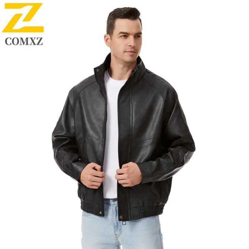 Unisex Embroidered PU Leather Jacket Stand Collar Loose Fit Biker Pilot Coat Streetwear American Style Motorcycle Outerwear 2025 J251014