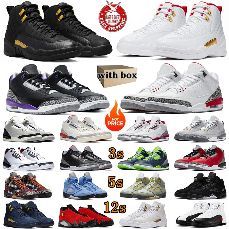 Men Sneakers 3s 5s 12s Basketball Shoes Classic Black Cement Cardinal Red Dark Iris Fire Red Mocha designer Platform Trainers Sports Shoes EU 40-47