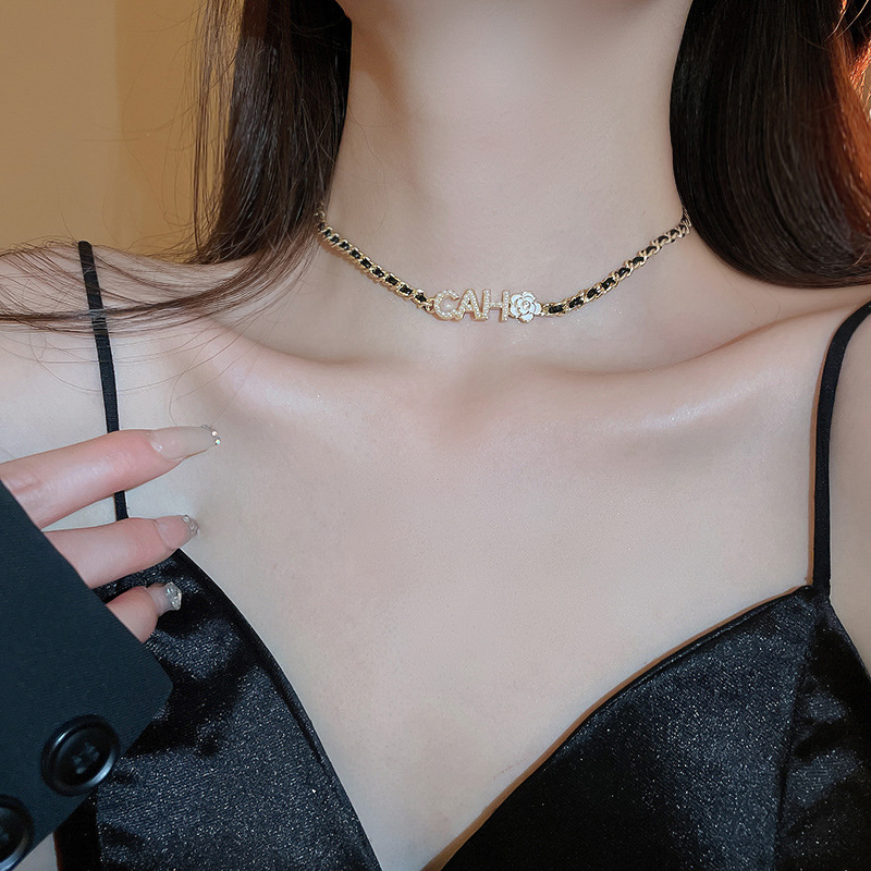Real Gold Plated Sweet Cool Flower Pearl Necklace Personality Temperament Collarbone Chain Style Choker - view 6