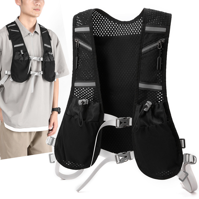 Designer Bag Trendy Cool Dark Functional Tactical Vest Bag Reflective Luxury Bag Lightweight Cycling Running Storage Phone Chest Bag