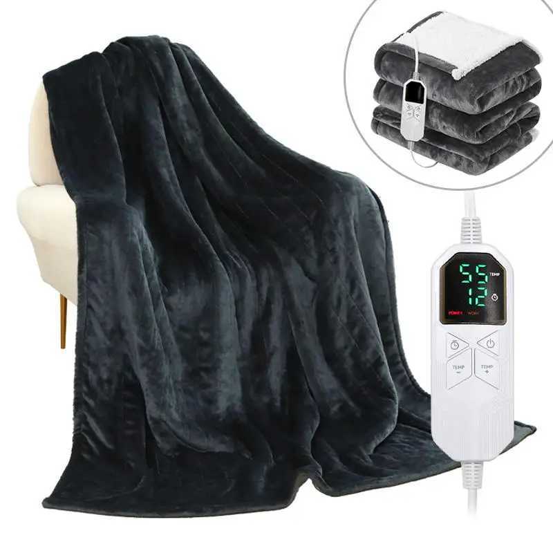 Luxury Flannel Heated Throw 9 Heat Settings 4H Timer Overheat Protection Ultra Soft Washable Low Power Consumption Sofa Bed Use Y251014